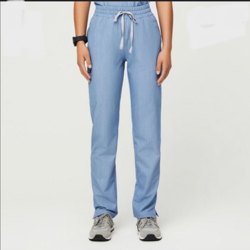 Figs HEATHER INDIGO High-Waisted Yola Skinny Scrub Pants SMALL TALL NWT